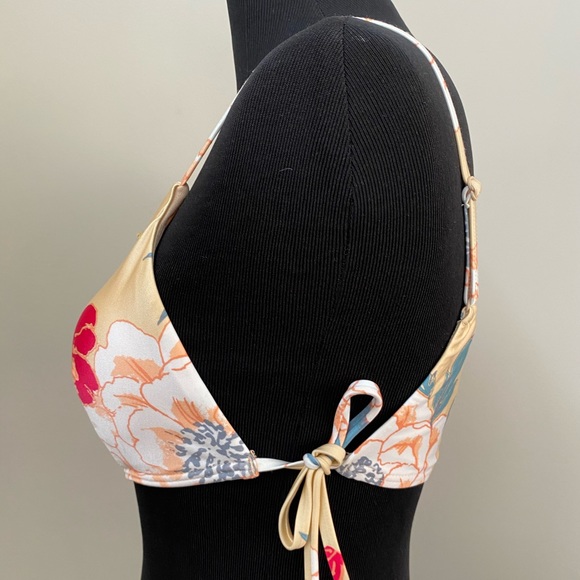 Roxy Yellow Floral Bikini Top Large - Picture 9 of 10